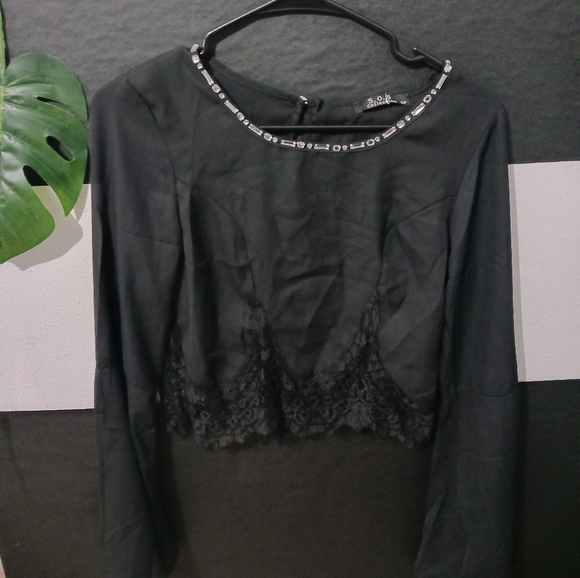 Bundle of NEW Women rhinestone bling round neck bell sleeve blouses - Picture 10 of 16